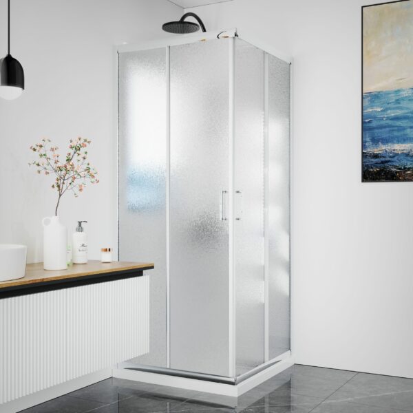 BOX DOCCIA ANGOLARE 90X90 CROMO PIUMATO