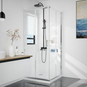 BOX DOCCIA ANGOLARE 70X100 CROMO TRASPARENTE