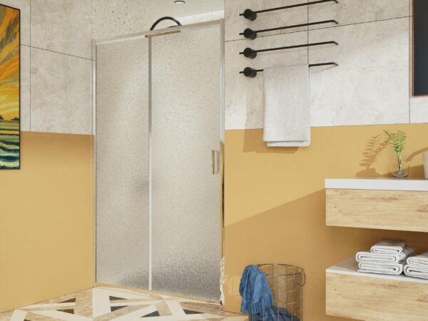 PORTA DOCCIA SCORREVOLE CON APERTURA LATERALE DA 100 CROMO PIUMATA - immagine 2