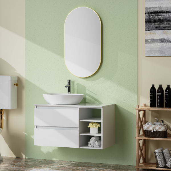 MOBILE BAGNO BIANCO OPACO DA 90CM.