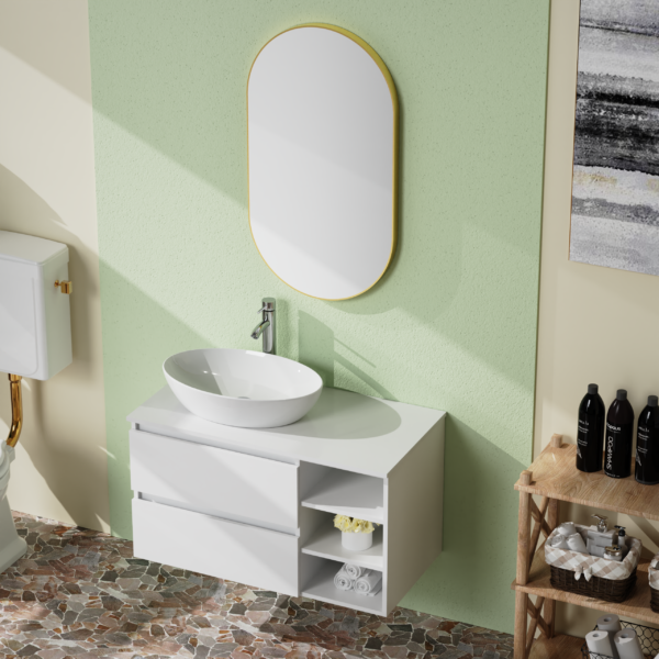 MOBILE BAGNO BIANCO OPACO DA 90CM. - immagine 6