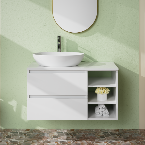 MOBILE BAGNO BIANCO OPACO DA 90CM. - immagine 9