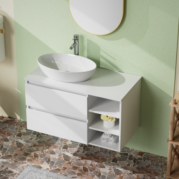 MOBILE BAGNO BIANCO OPACO DA 90CM. - immagine 5