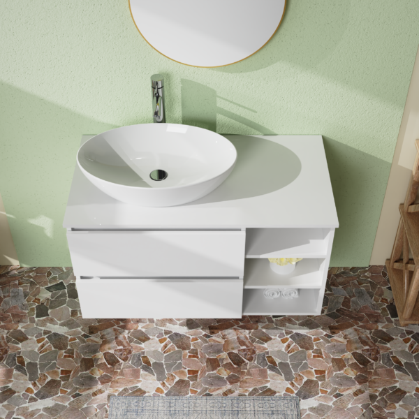MOBILE BAGNO BIANCO OPACO DA 90CM. - immagine 4