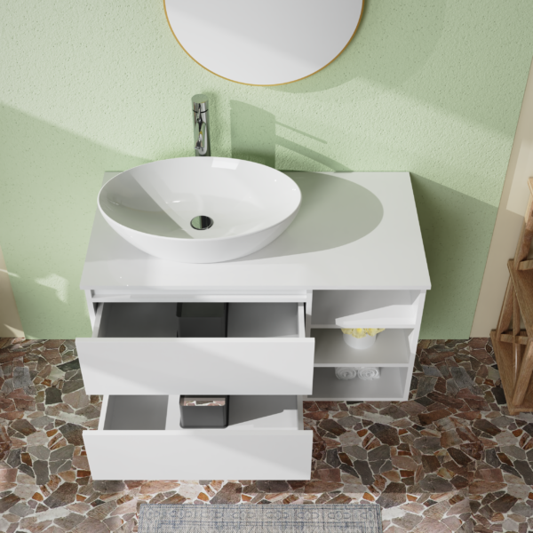 MOBILE BAGNO BIANCO OPACO DA 90CM. - immagine 3