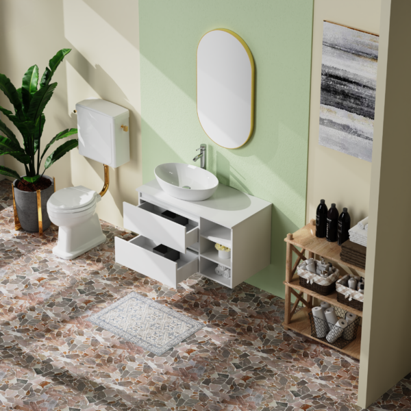 MOBILE BAGNO BIANCO OPACO DA 90CM. - immagine 2