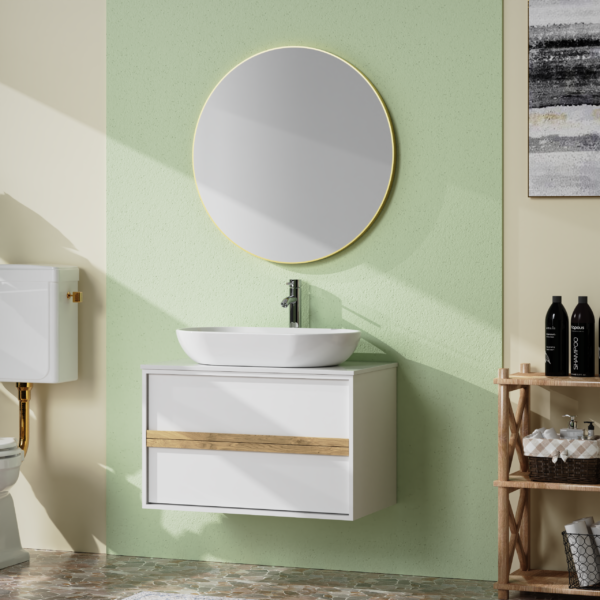 MOBILE BAGNO BIANCO OPACO DA 80CM. - immagine 6