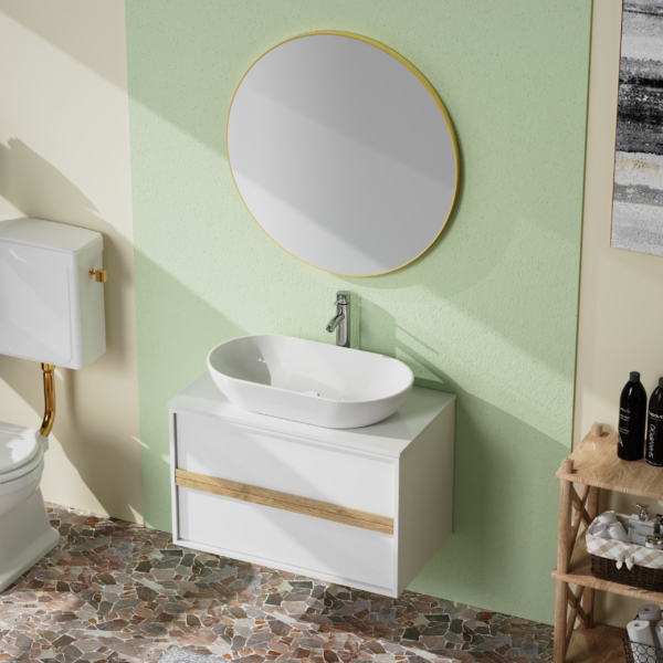 MOBILE BAGNO BIANCO OPACO DA 80CM. - immagine 2