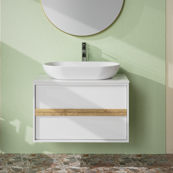 MOBILE BAGNO BIANCO OPACO DA 80CM. - immagine 5