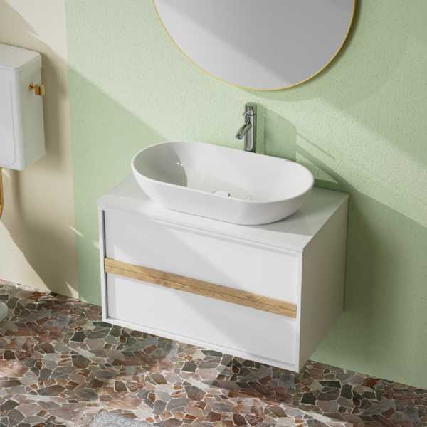 MOBILE BAGNO BIANCO OPACO DA 80CM. - immagine 4