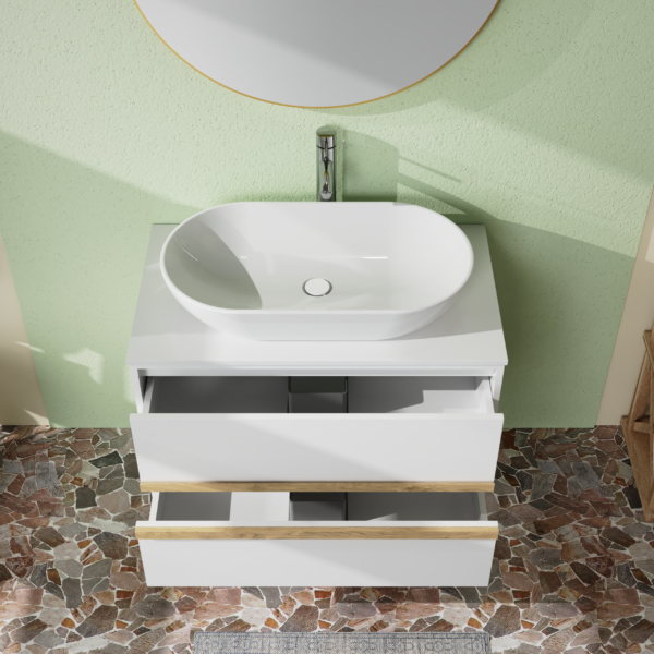 MOBILE BAGNO BIANCO OPACO DA 80CM. - immagine 3