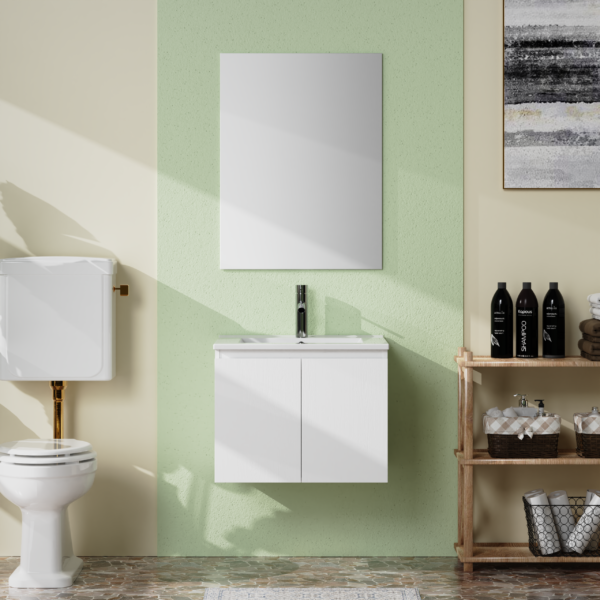 MOBILE BAGNO FRASSINO BIANCO DA 60cm. - immagine 3