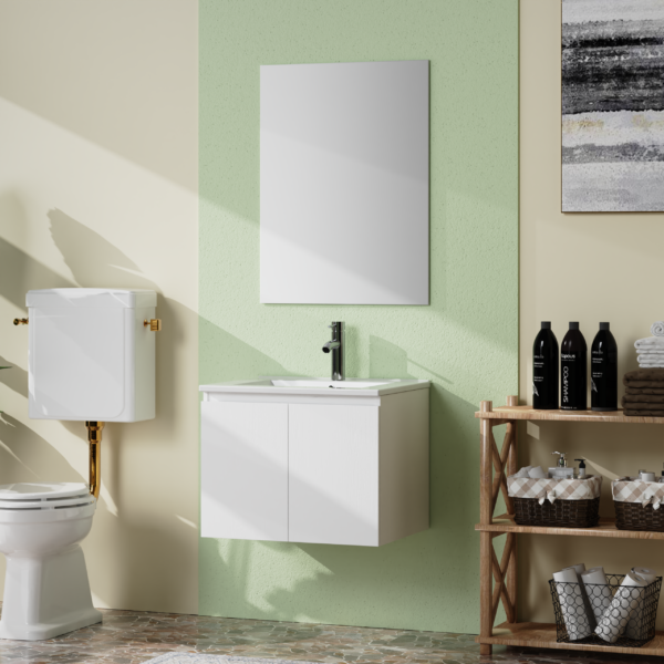 MOBILE BAGNO FRASSINO BIANCO DA 60cm. - immagine 4