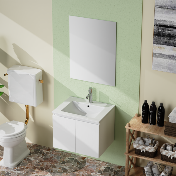 MOBILE BAGNO FRASSINO BIANCO DA 60cm.