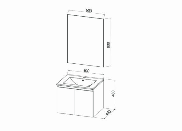 MOBILE BAGNO FRASSINO BIANCO DA 60cm. - immagine 8